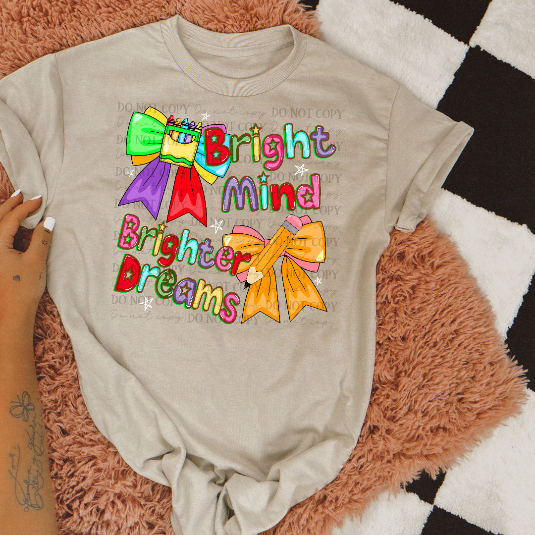 Bright mind brighter dreams pencil bow (JBD) DTF Transfer