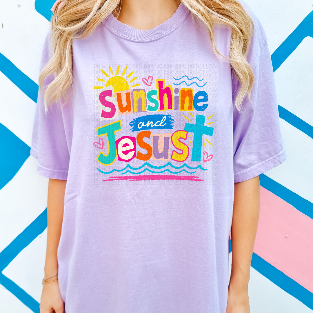 Sunshine and Jesus BLUE cross (UAC) DTF Transfer