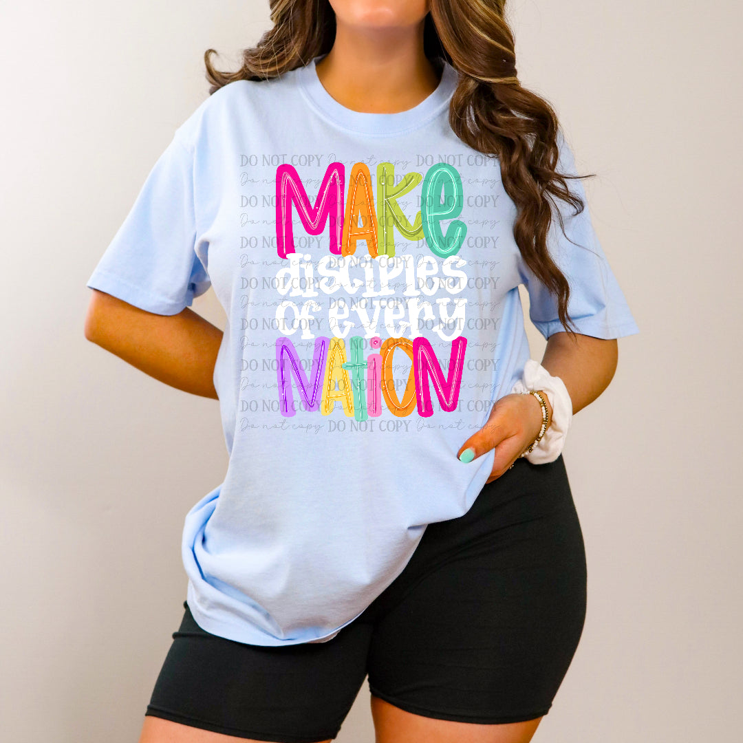Make disciples of every nation WHITE (Vehement) DTF Transfer