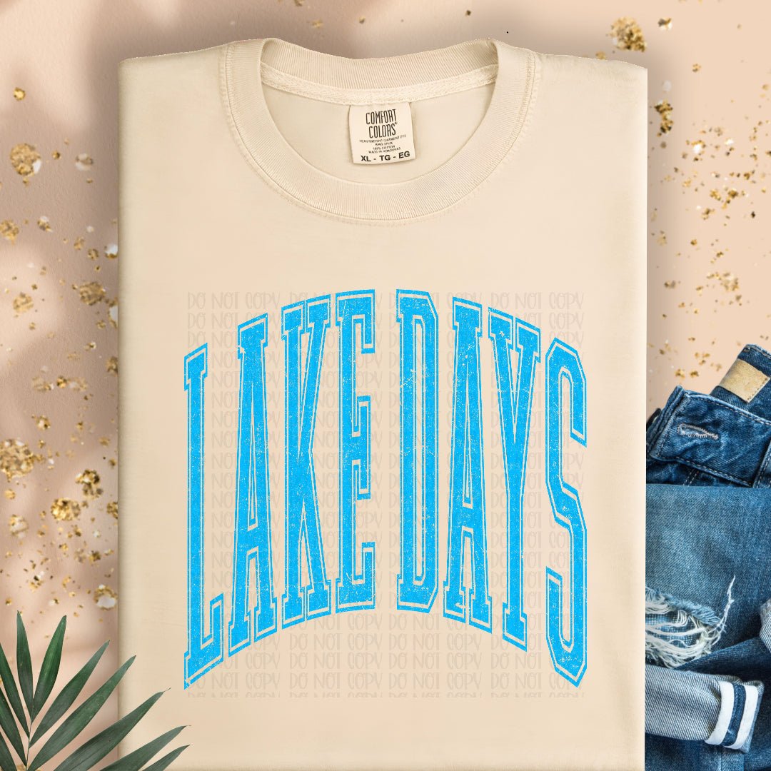 Lake days varsity arched BLUE (Scarlow) DTF Transfer