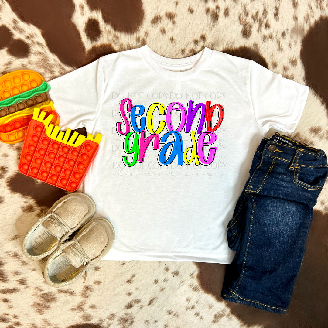 Second grade colorful (Texasgal) DTF Transfer