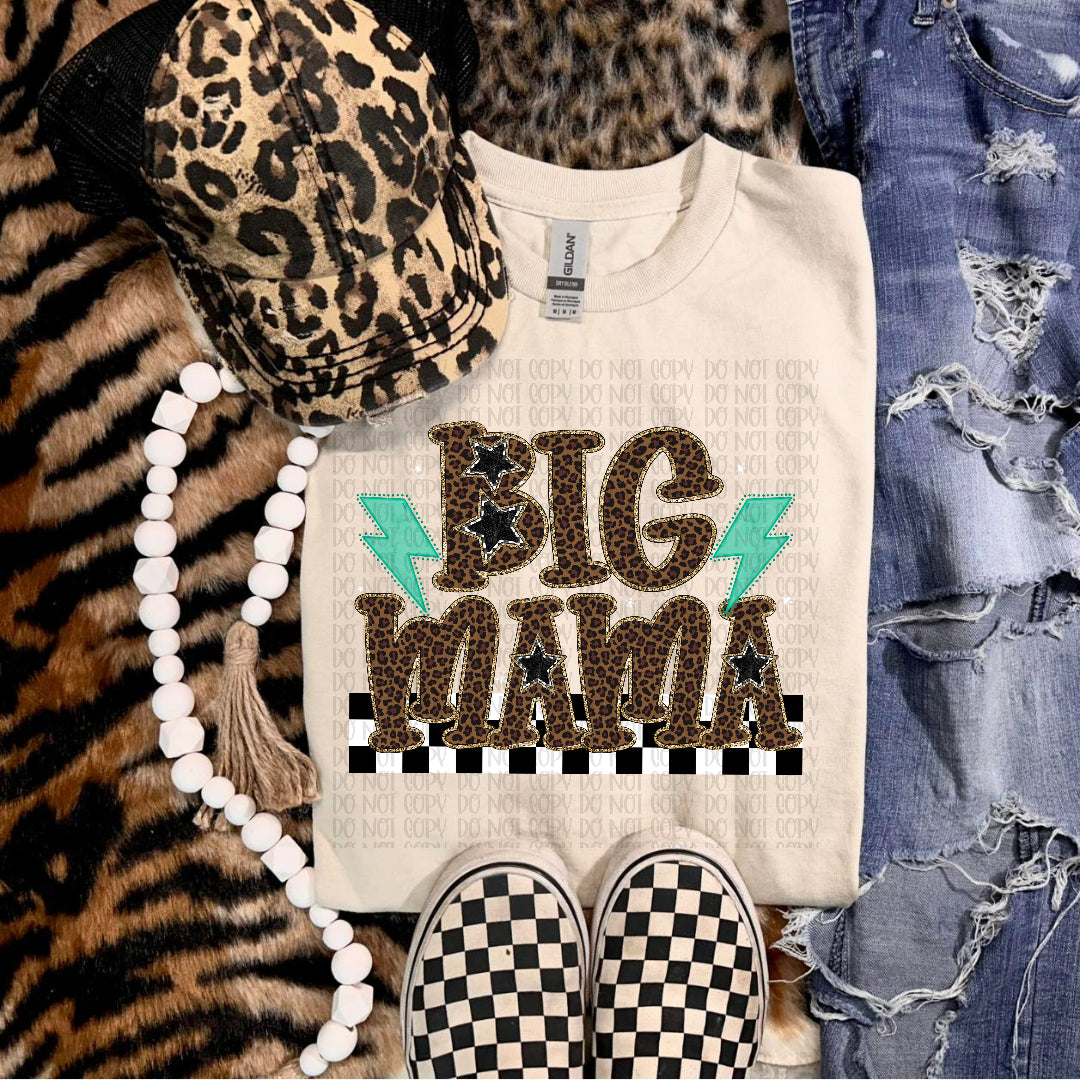Big mama teal lightning bolts (JBD) DTF Transfer