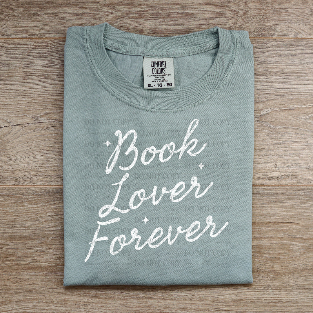 Book lover forever cursive WHITE (Scarlow) DTF Transfer