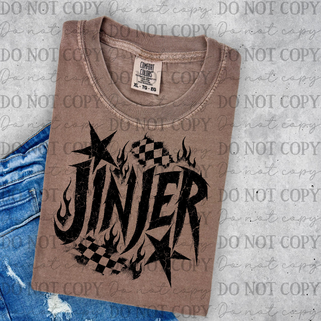 Jinjer - checkered back ground (Lyttle) DTF Transfer