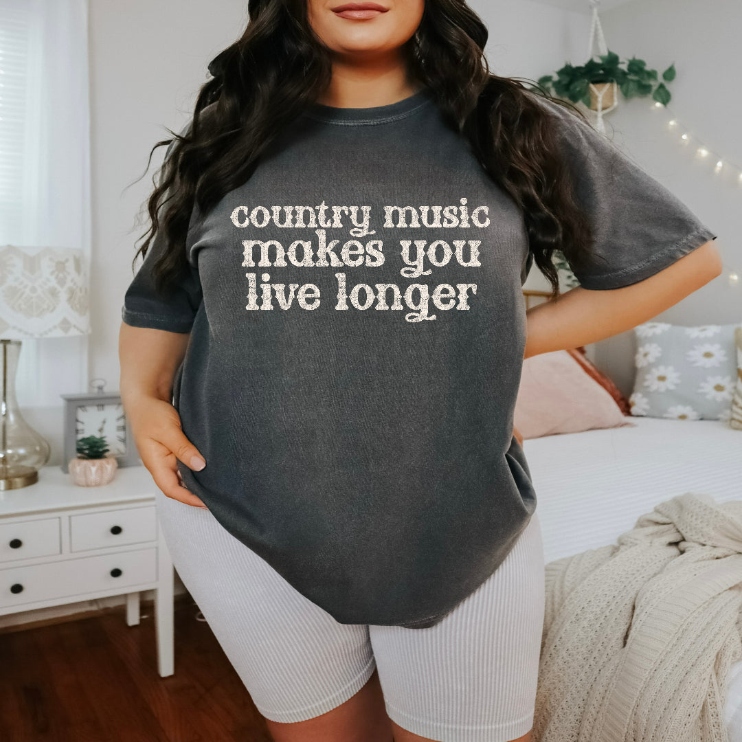 Country music makes you live longer cream (Scarlow) DTF Transfer