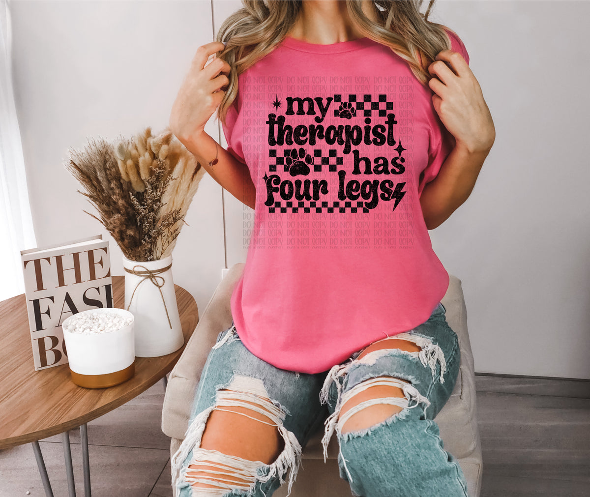 My therapist has four legs BLACK (Scarlow) DTF Transfer