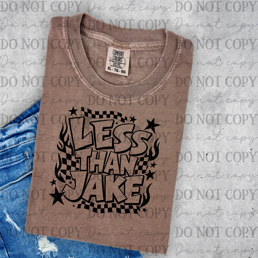 Less than jake - checkered back ground (Lyttle) DTF Transfer