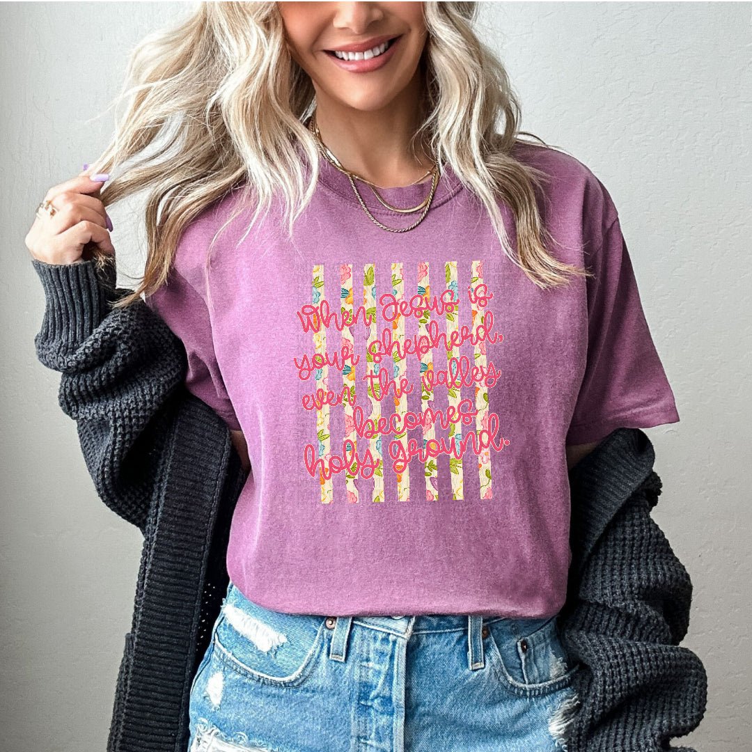When Jesus is your shepherd floral strips (OHDD) DTF Transfer