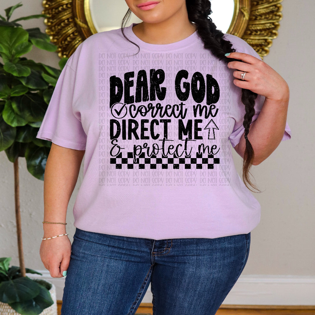 Dear God correct me direct me Black (Scarlow) DTF Transfer