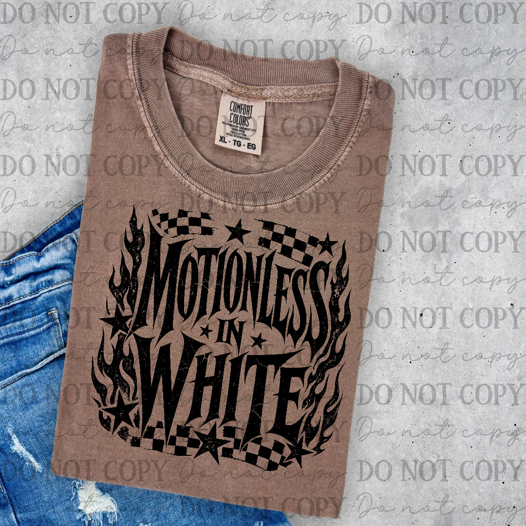 Motionless in white - checkered back ground (Lyttle) DTF Transfer