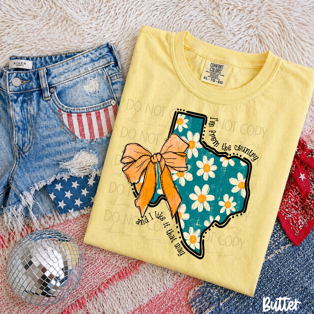 I'm from the country and I like it that way (Texasgal) DTF Transfer