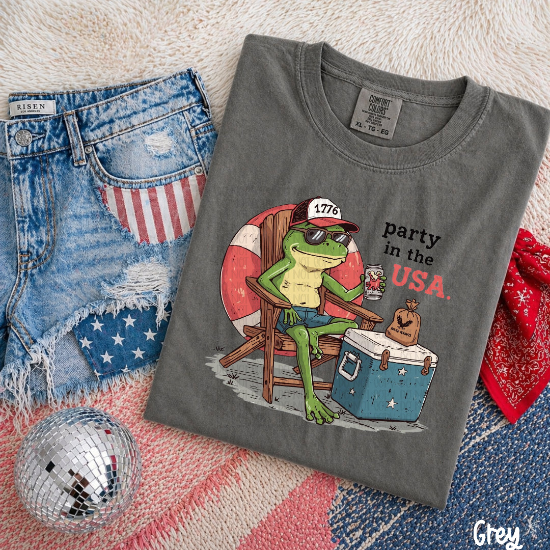 Party in the USA frog (CSG) DTF Transfer