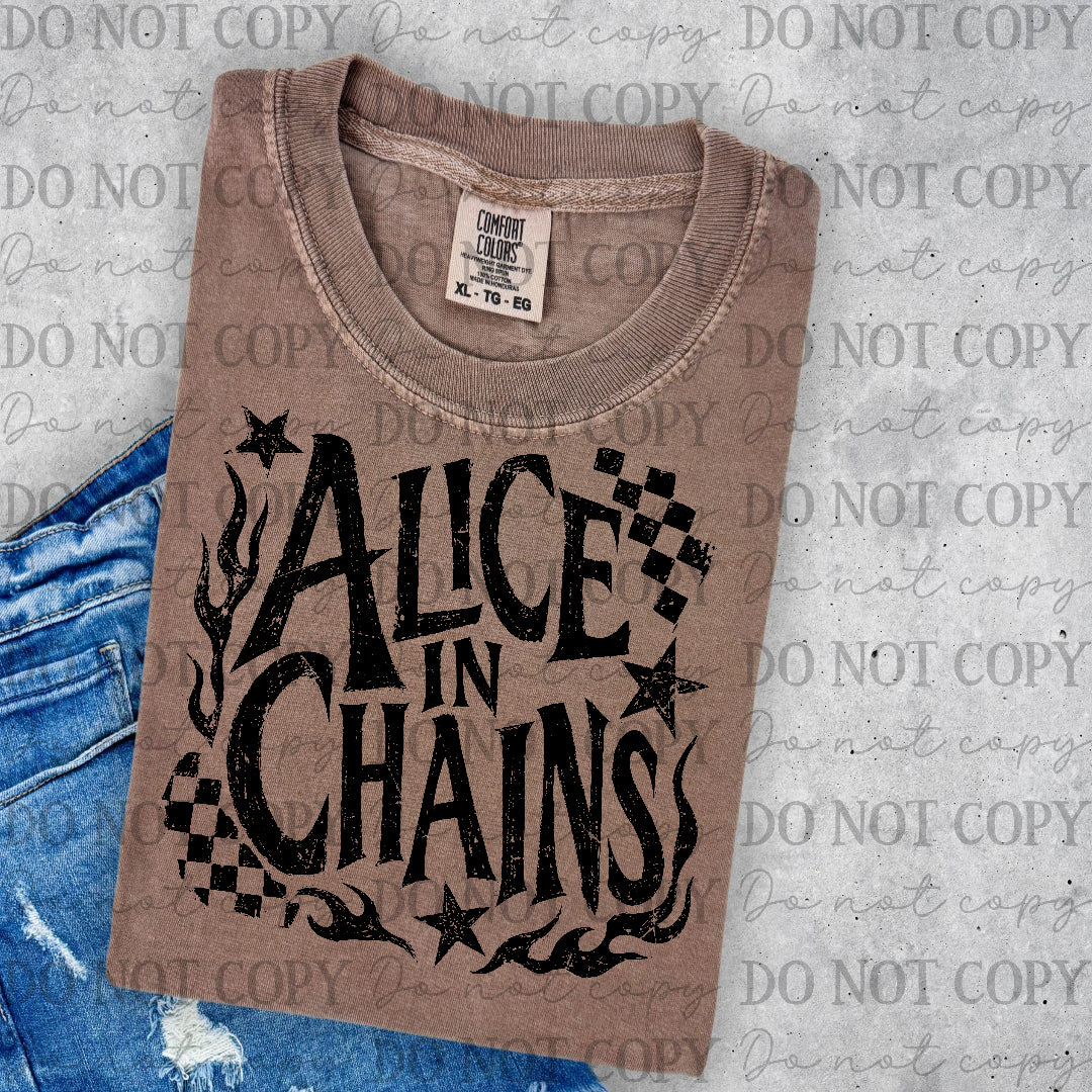 Alice in chains - checkered back ground (Lyttle) DTF Transfer