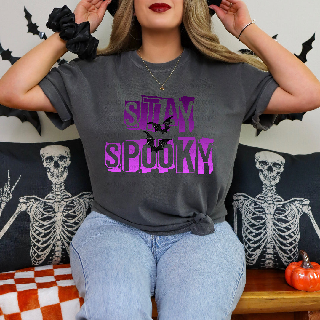 Stay spooky purple magazine font (Texan) DTF Transfer