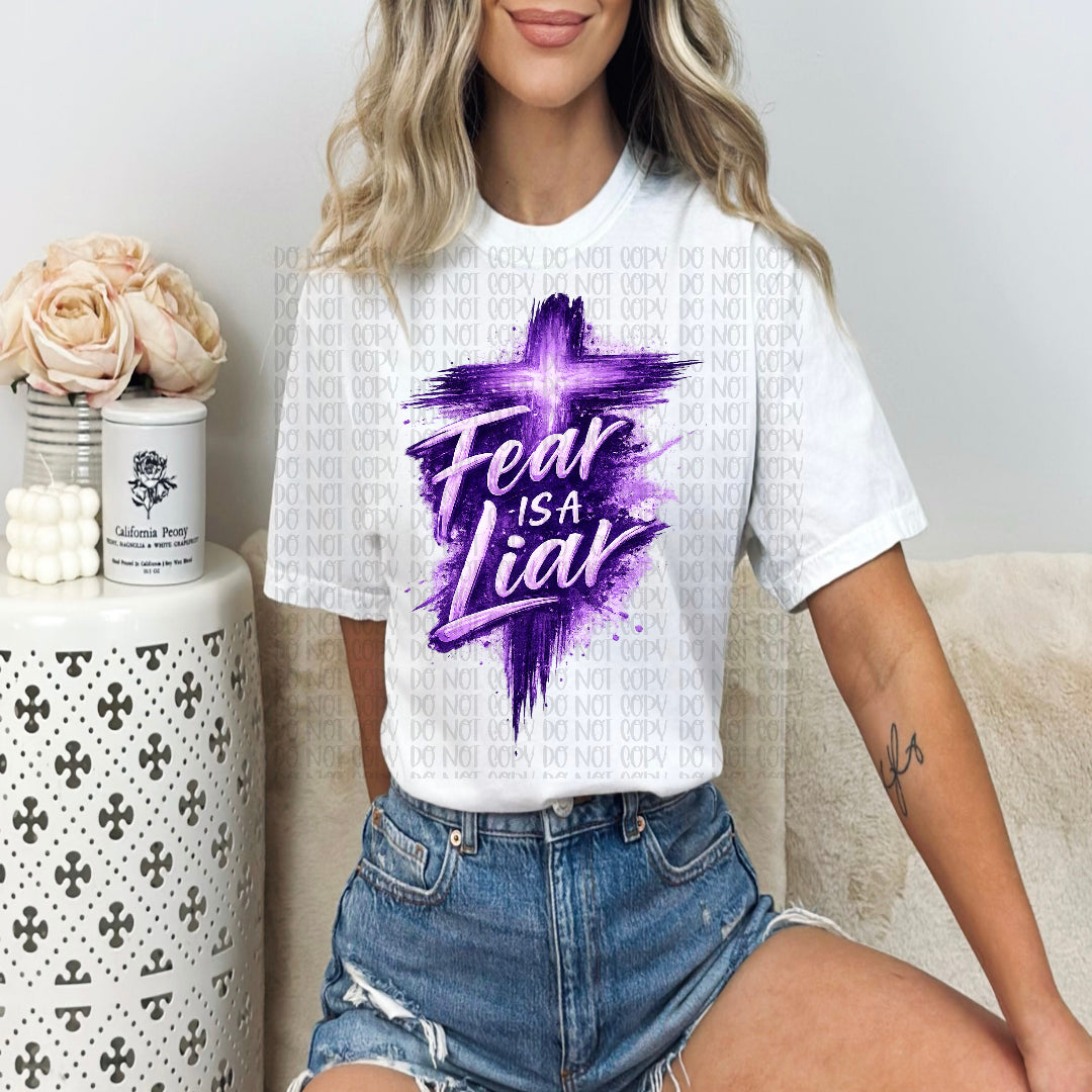 Fear is a liar purple cross (c's) DTF Transfer