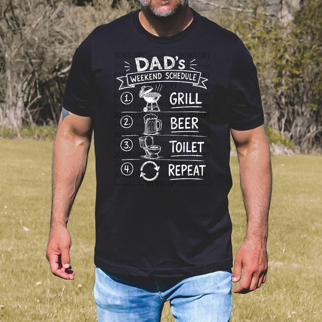 Dad's weekend schedule WHITE (Crafti) DTF Transfer