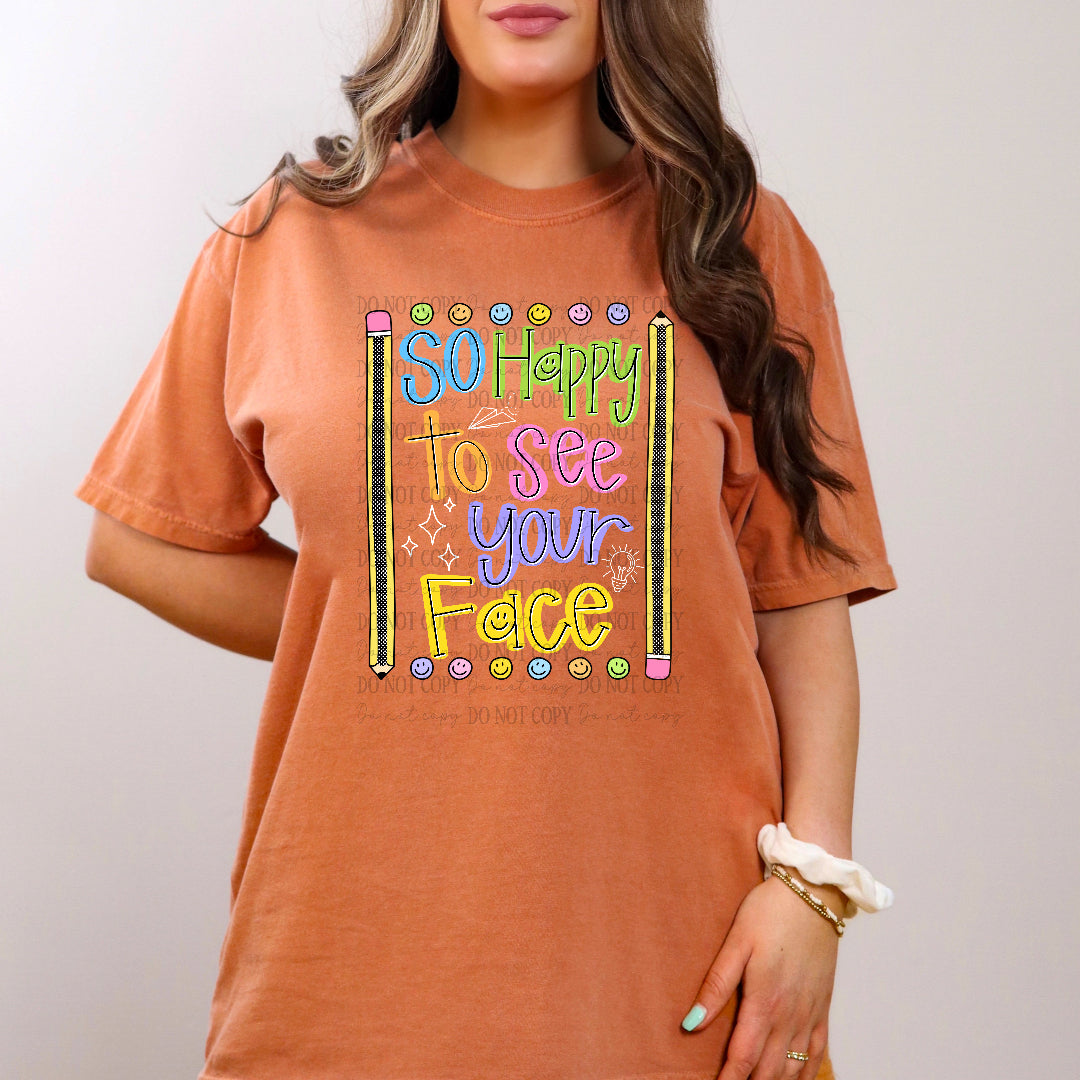 So happy to see your face doodles WHITE (Crafti) DTF Transfer