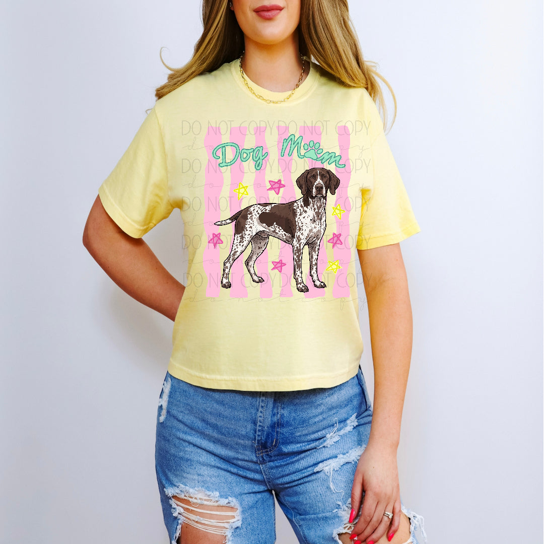 German short hair pointer dog mom pink stripes (UAC) DTF Transfer