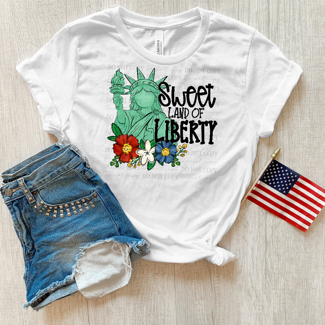 Sweet land of liberty RWB flowers (ABD) DTF Transfer
