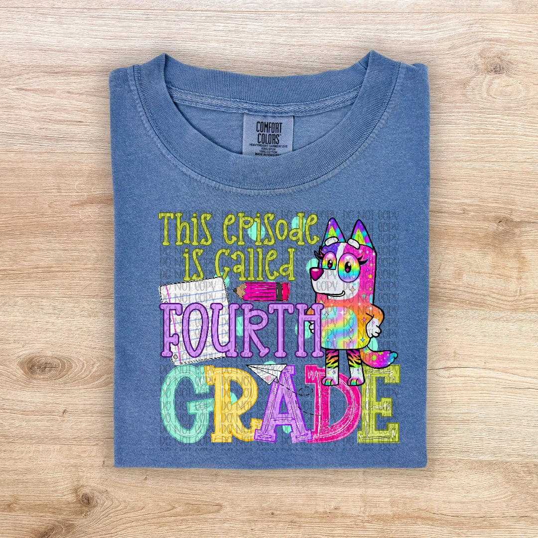 Fourth grade rainbow blue heeler (DKD) DTF Transfer