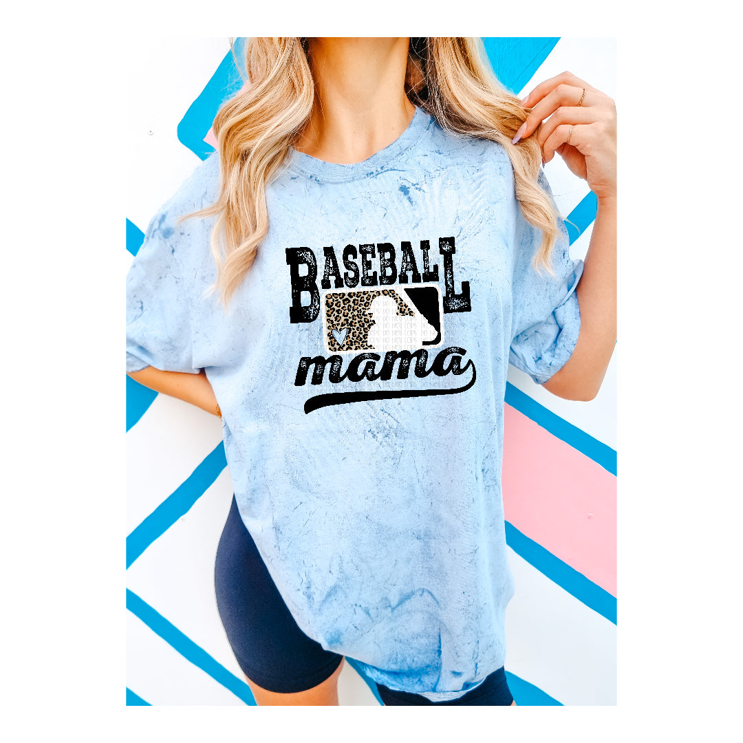 Baseball mama DISTRESSED leopard (Kai&Co) DTF Transfer