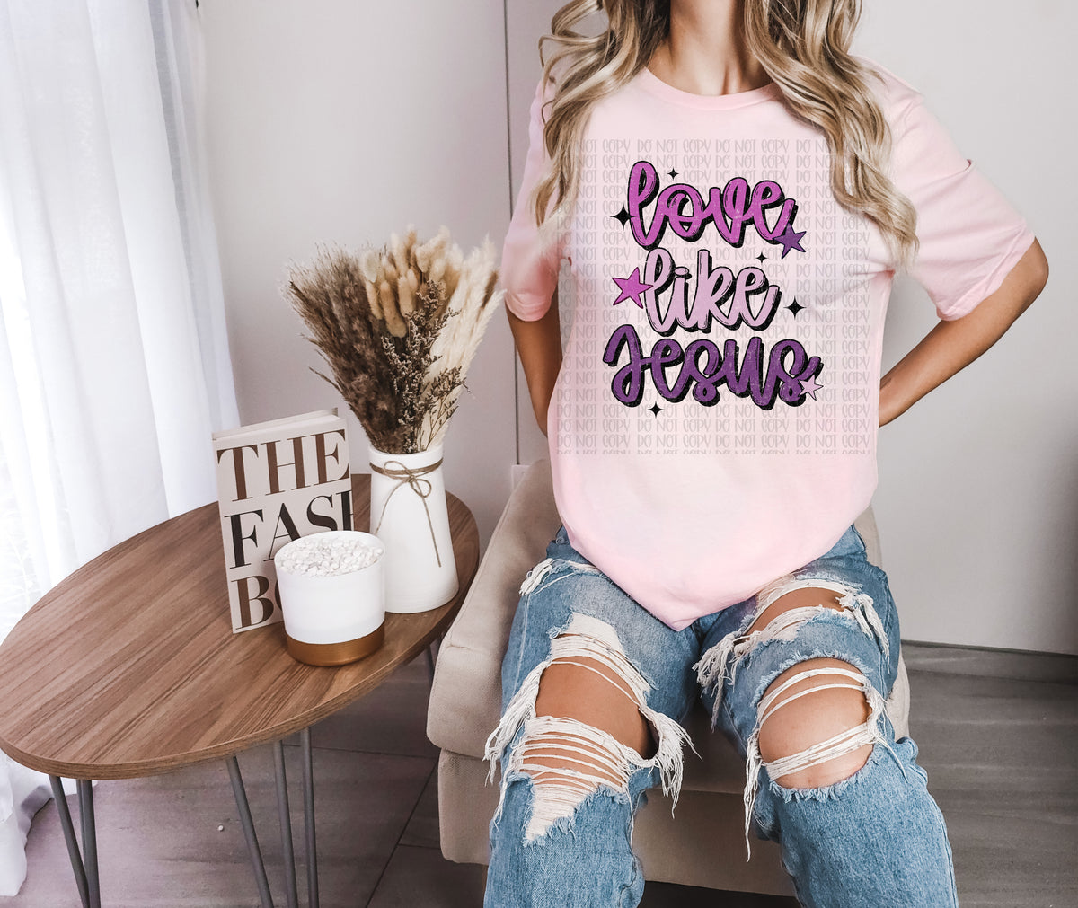 Love like Jesus PURPLE with stars (Scarlow) DTF Transfer
