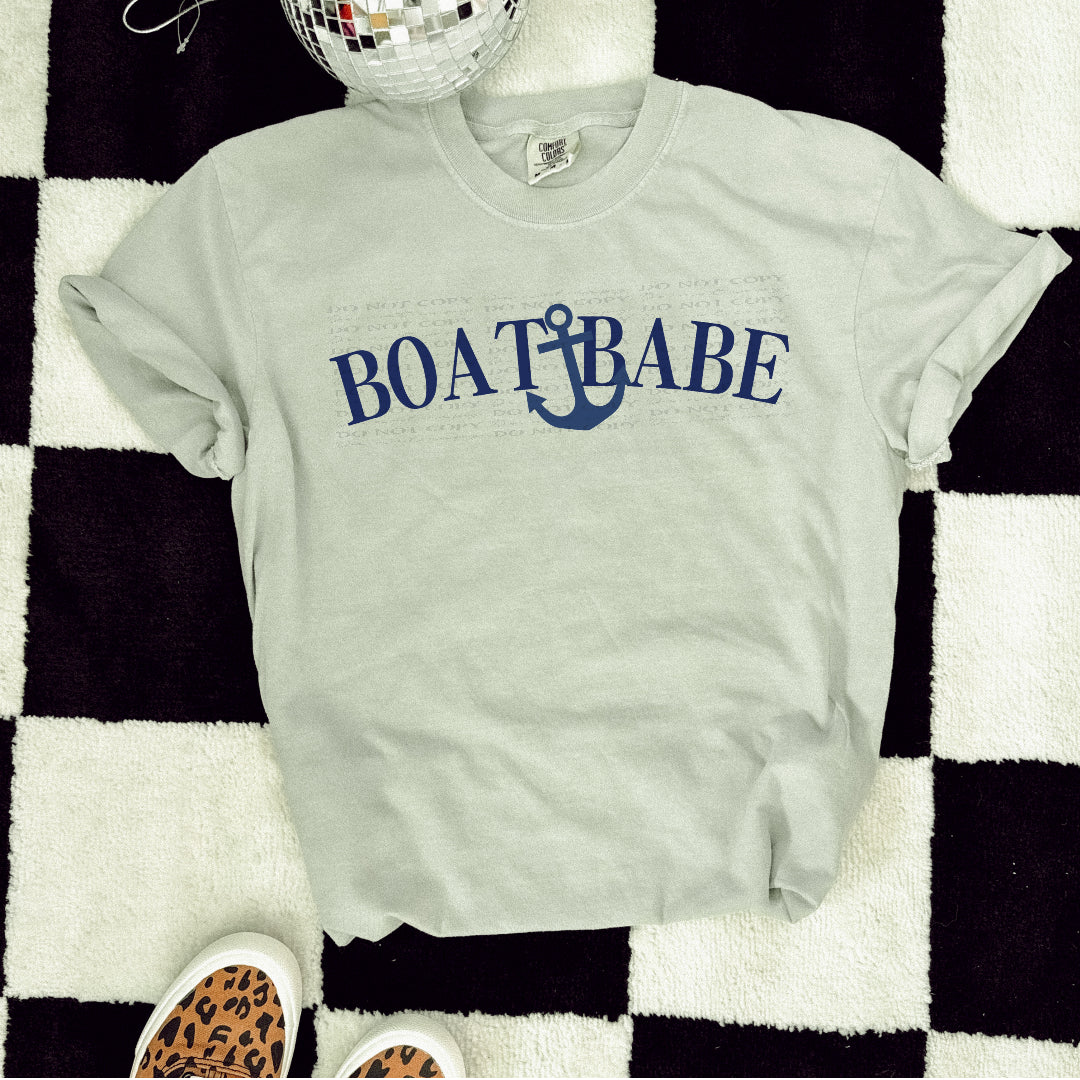 Boat babe arched NAVY (Wildflower) DTF Transfer