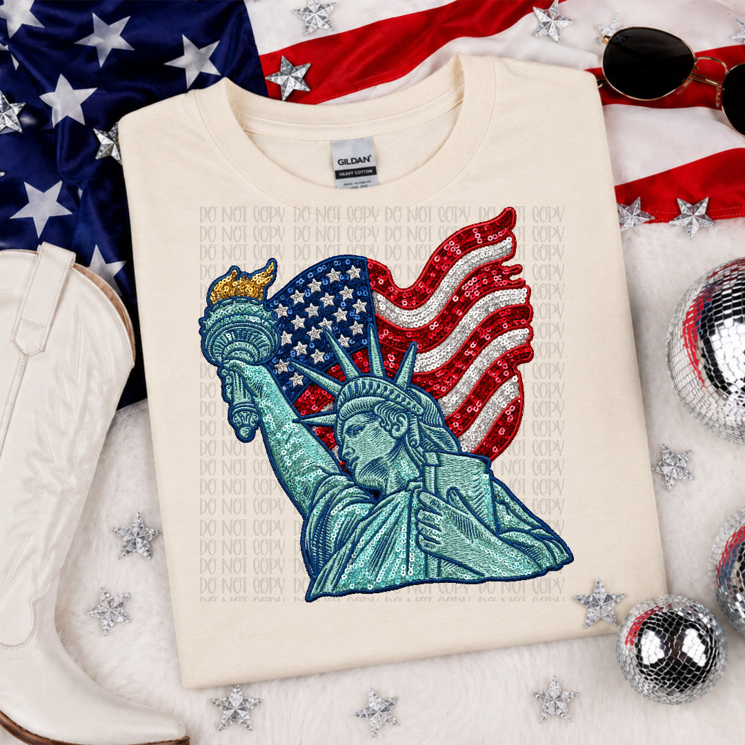 Statue with flag (Crafti) DTF Transfer