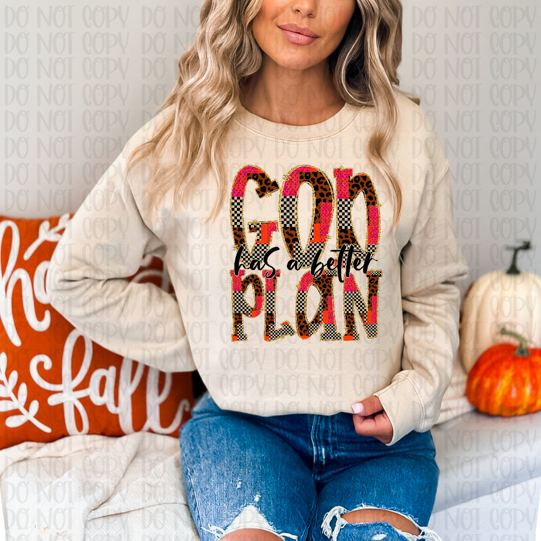 God has a plan red and checkered (Vehement) DTF Transfer