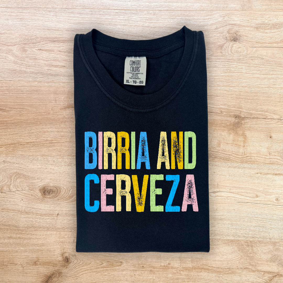 Birria and cerveza colorful grunge (Crafti) DTF Transfer