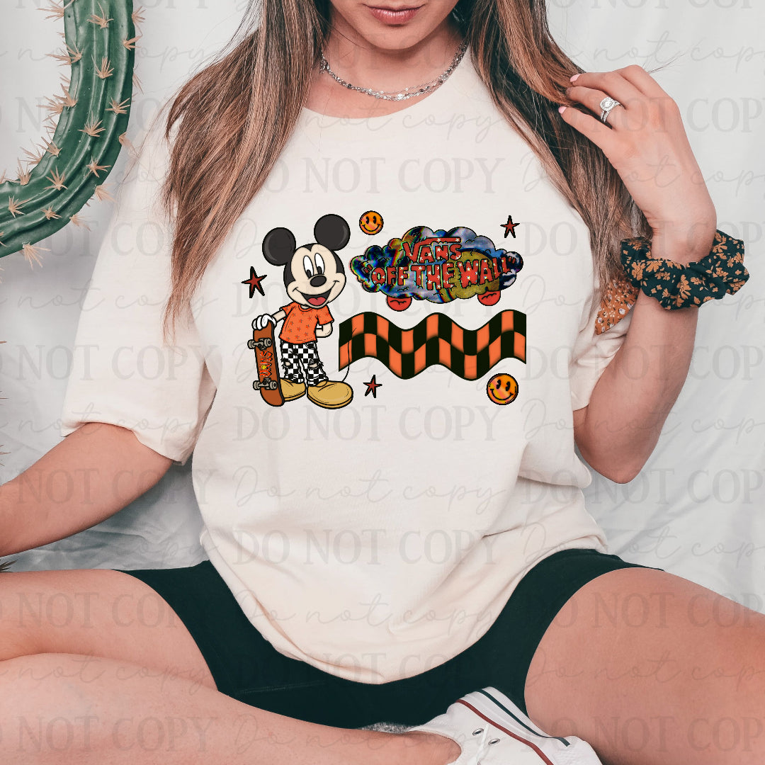Mouse skateboard ORANGE (OHDD) DTF transfer