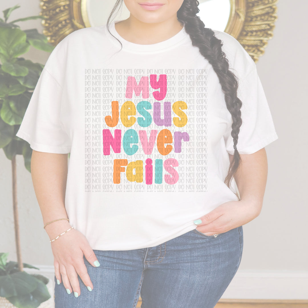 My Jesus never fails blocky (CARTER) DTF Transfer
