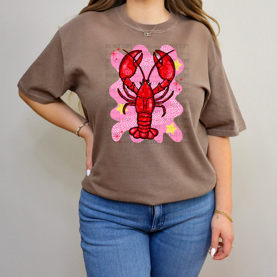 Red lobster squiggly pink frame (Carter) DTF Transfer
