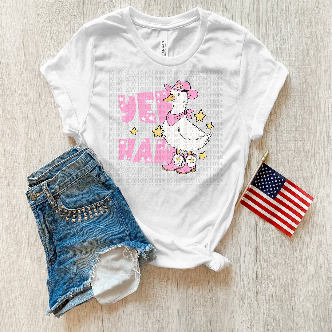 Goose PINK cowboy boots and hat (Scarlow) DTF Transfer