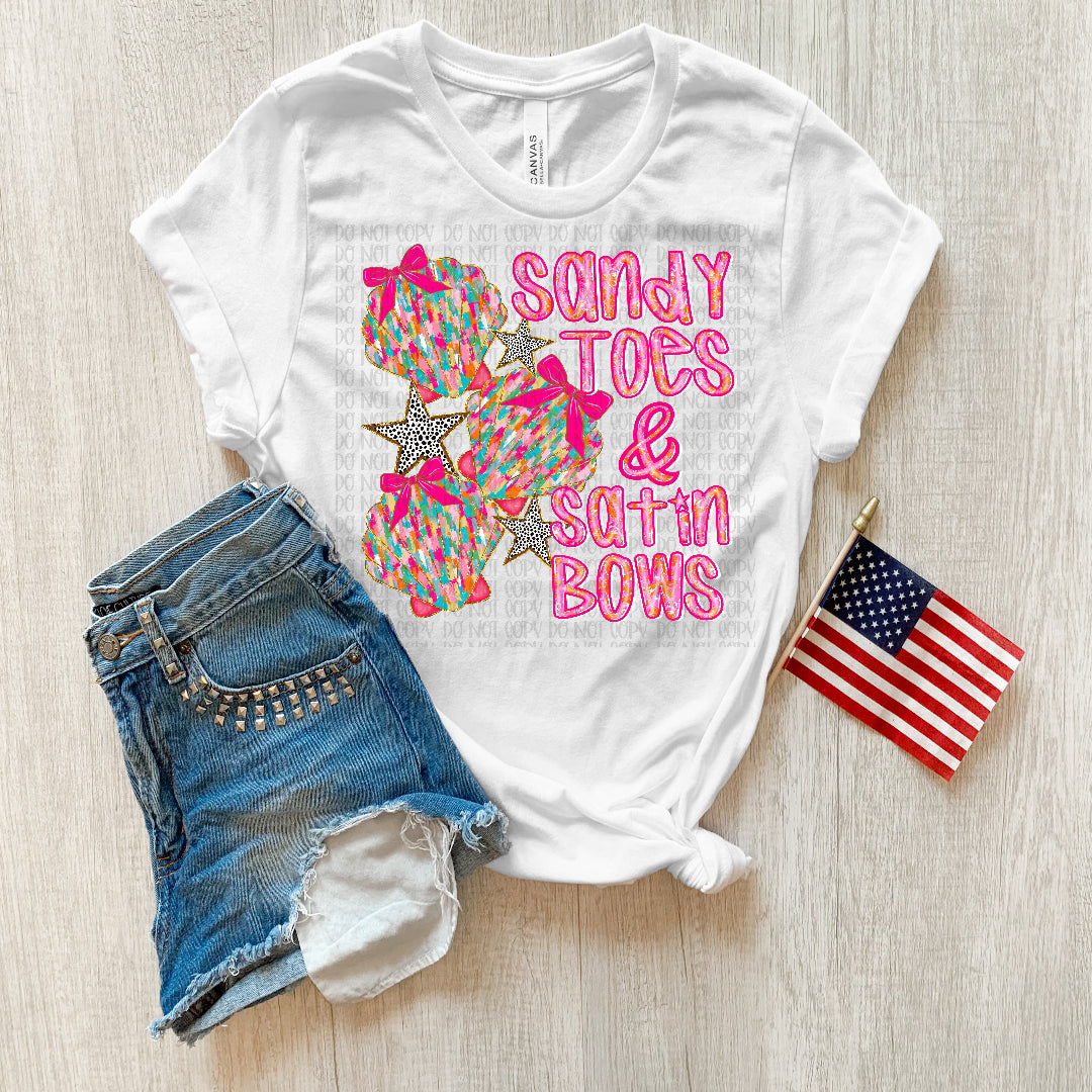 Sandy toes & satin bows (JBD) DTF Transfer