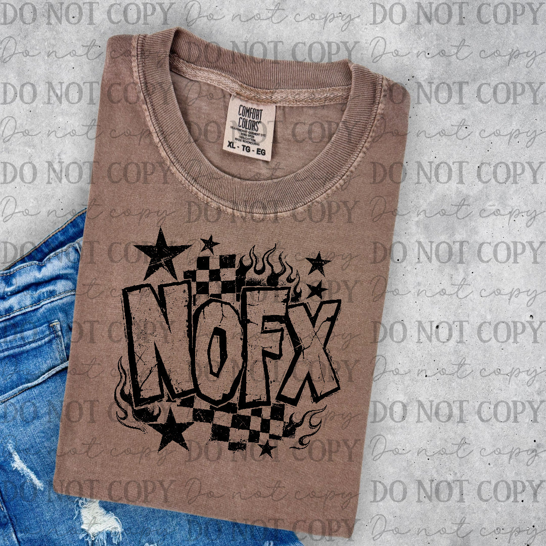 Nofx - checkered back ground (Lyttle) DTF Transfer