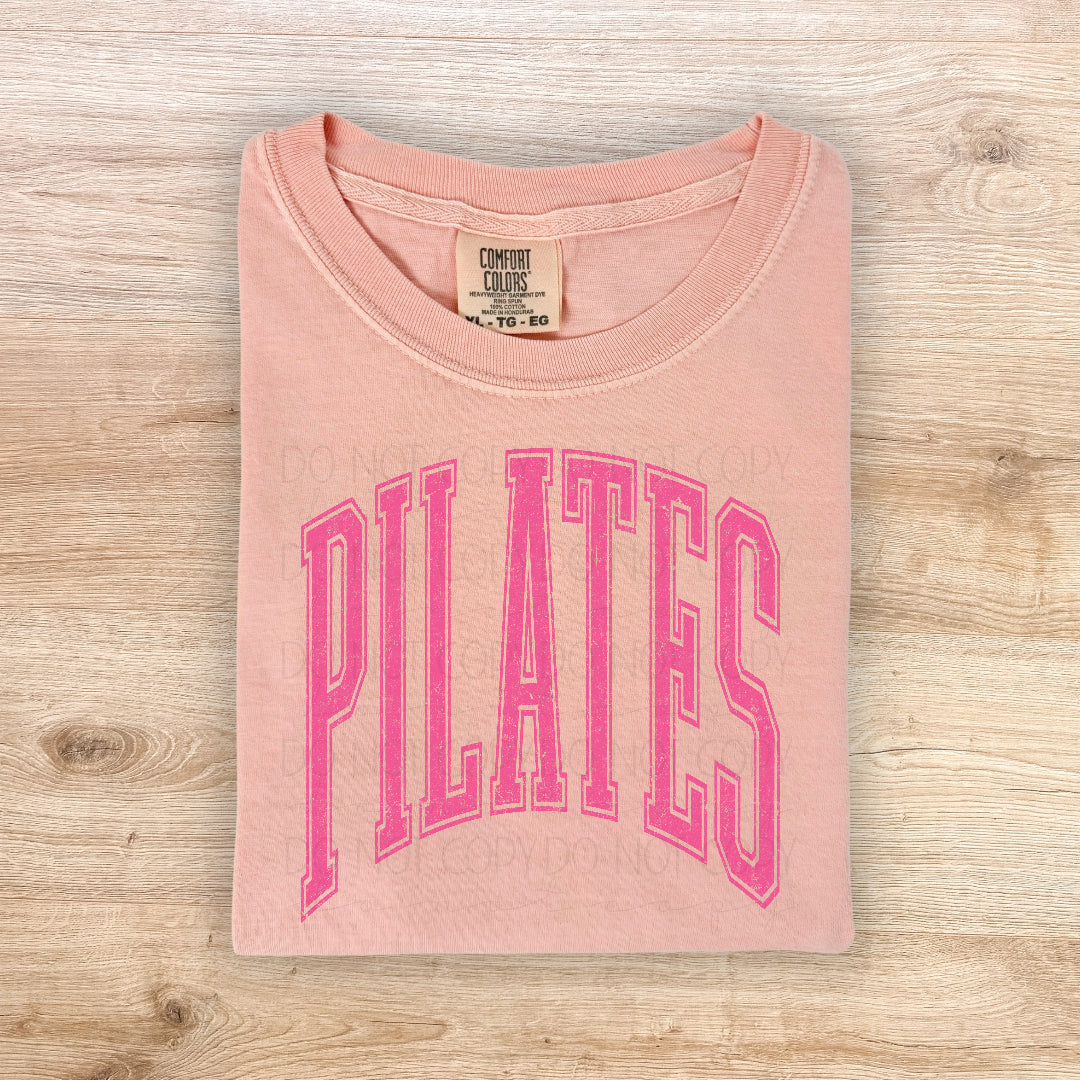 Pilates varsity arched PINK (Scarlow) DTF Transfer