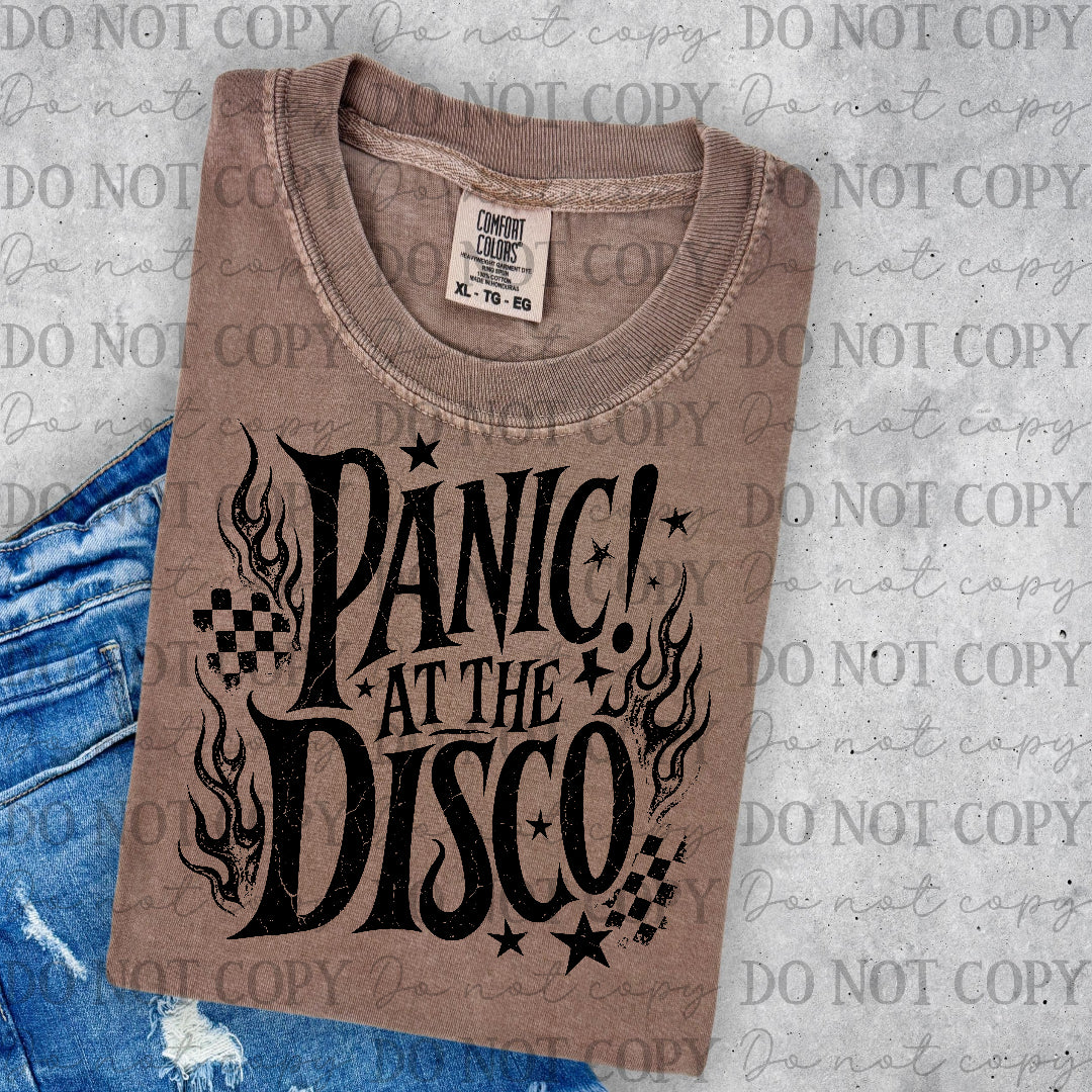 Panic at the disco- checkered back ground (Lyttle) DTF Transfer