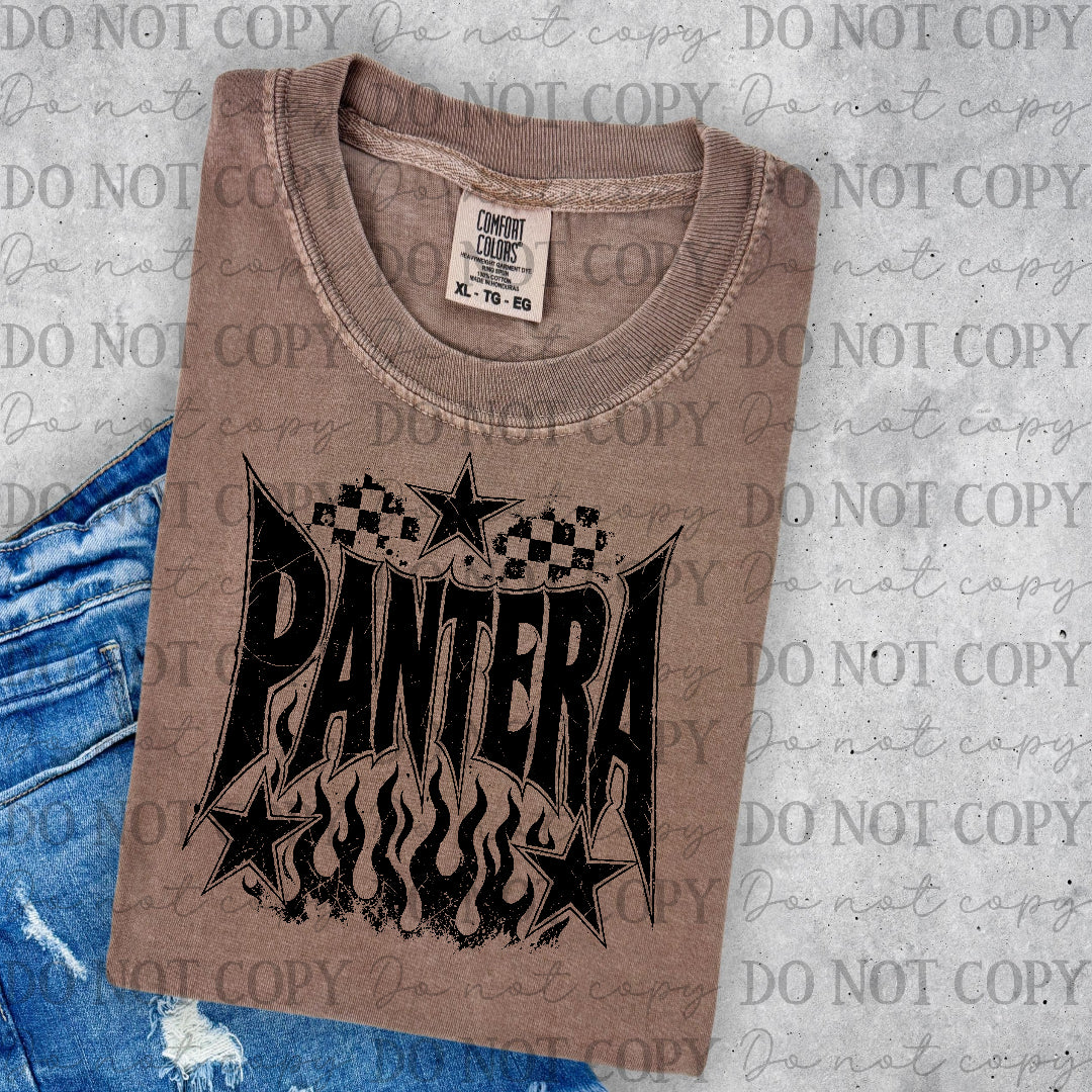 Pantera- checkered back ground (Lyttle) DTF Transfer