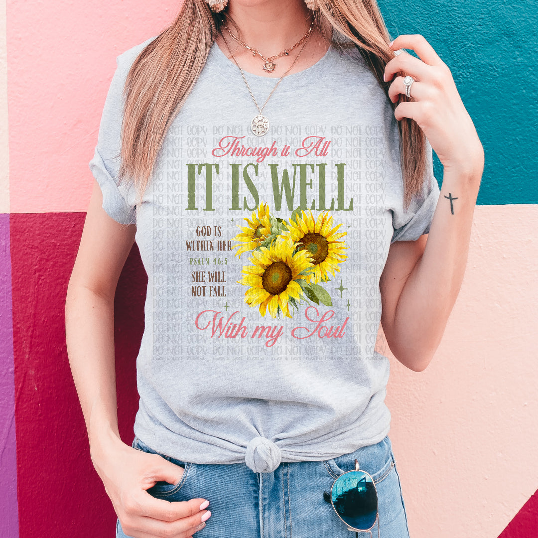 It is well with my soul sunflowers Sunday Special DTF transfer