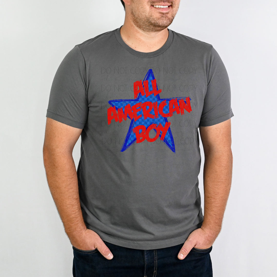 All American boy BLUE star (Scarlow) DTF Transfer