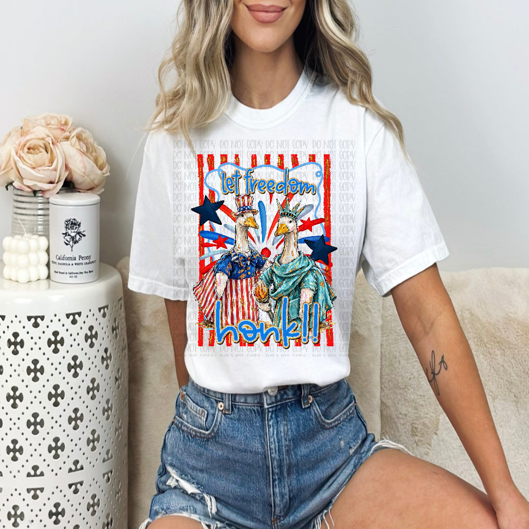 Let freedom quack (SSD) DTF transfer