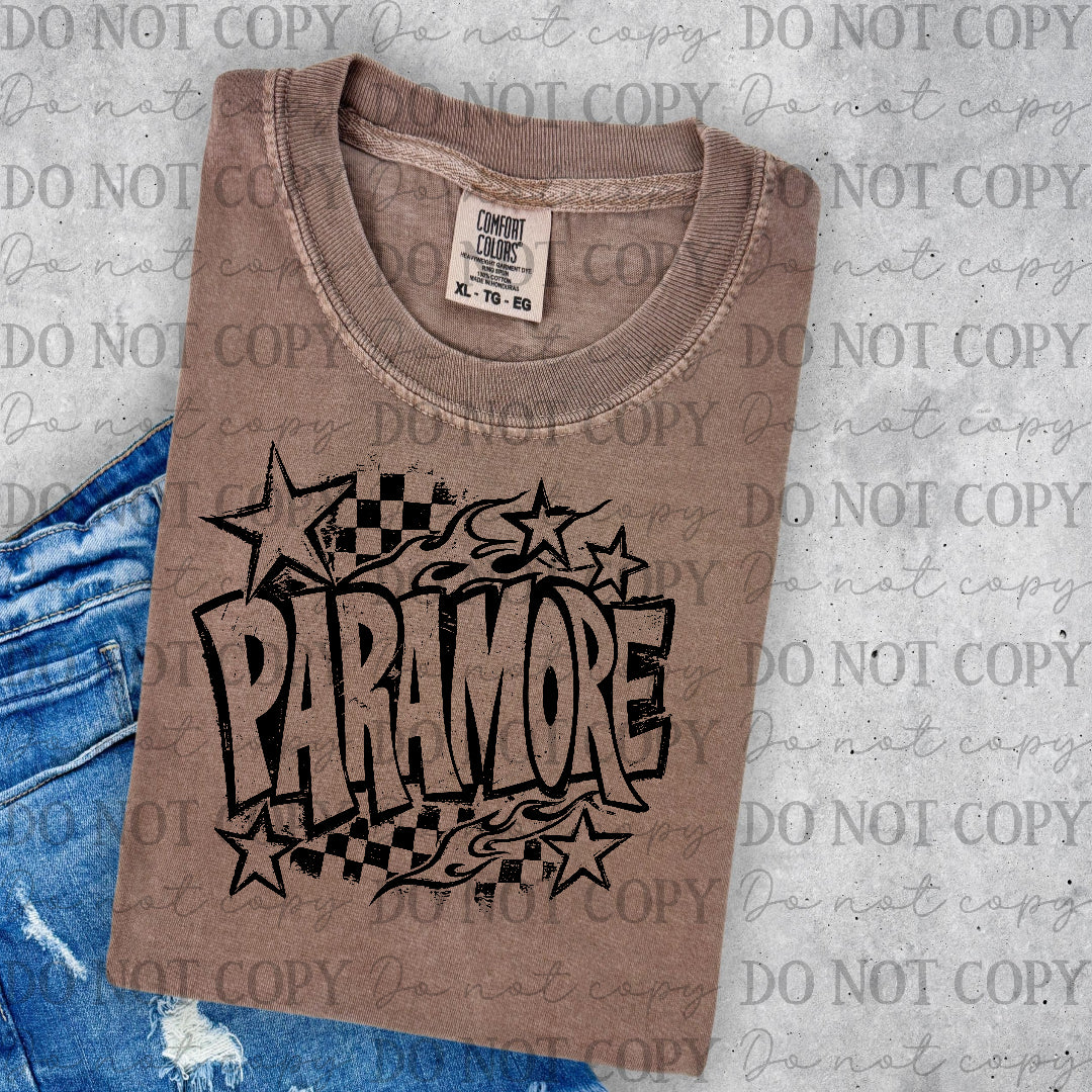 Paramore - checkered back ground (Lyttle) DTF Transfer