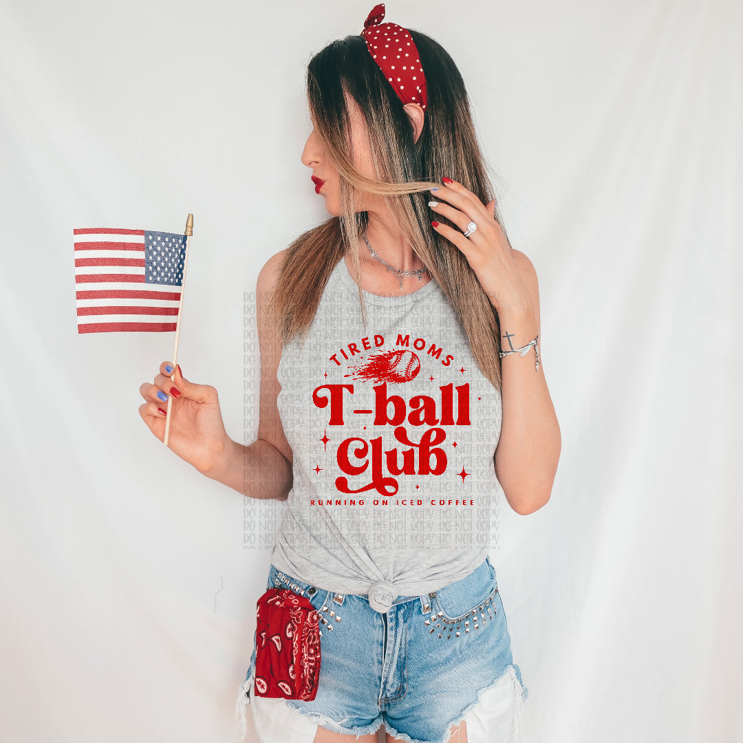 T-ball club red DTF transfer