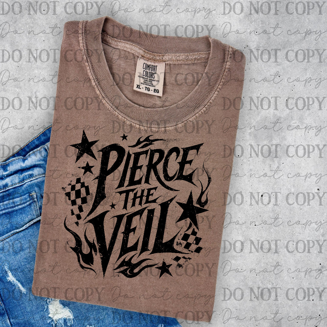 Pierce the veil  - checkered back ground (Lyttle) DTF Transfer