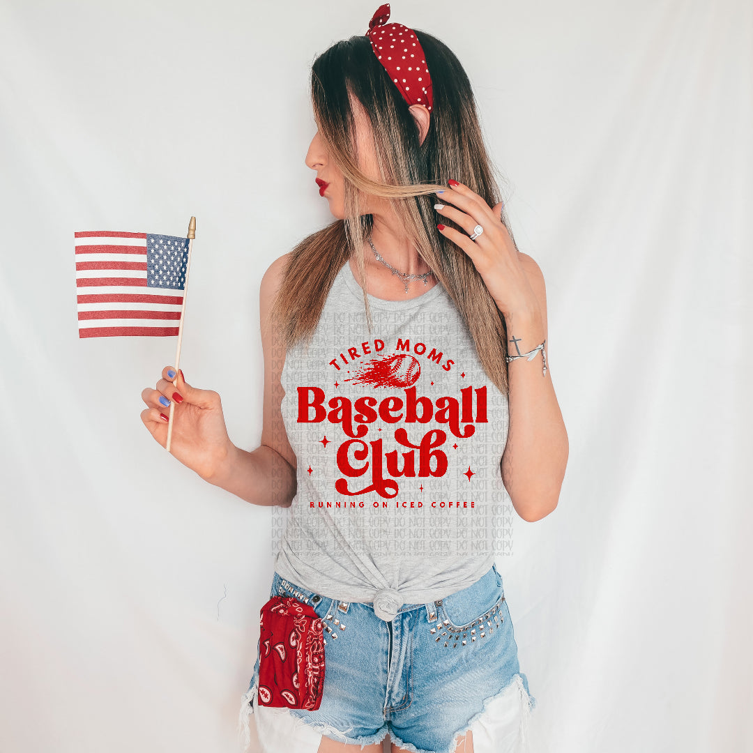 Baseball club red DTF transfer