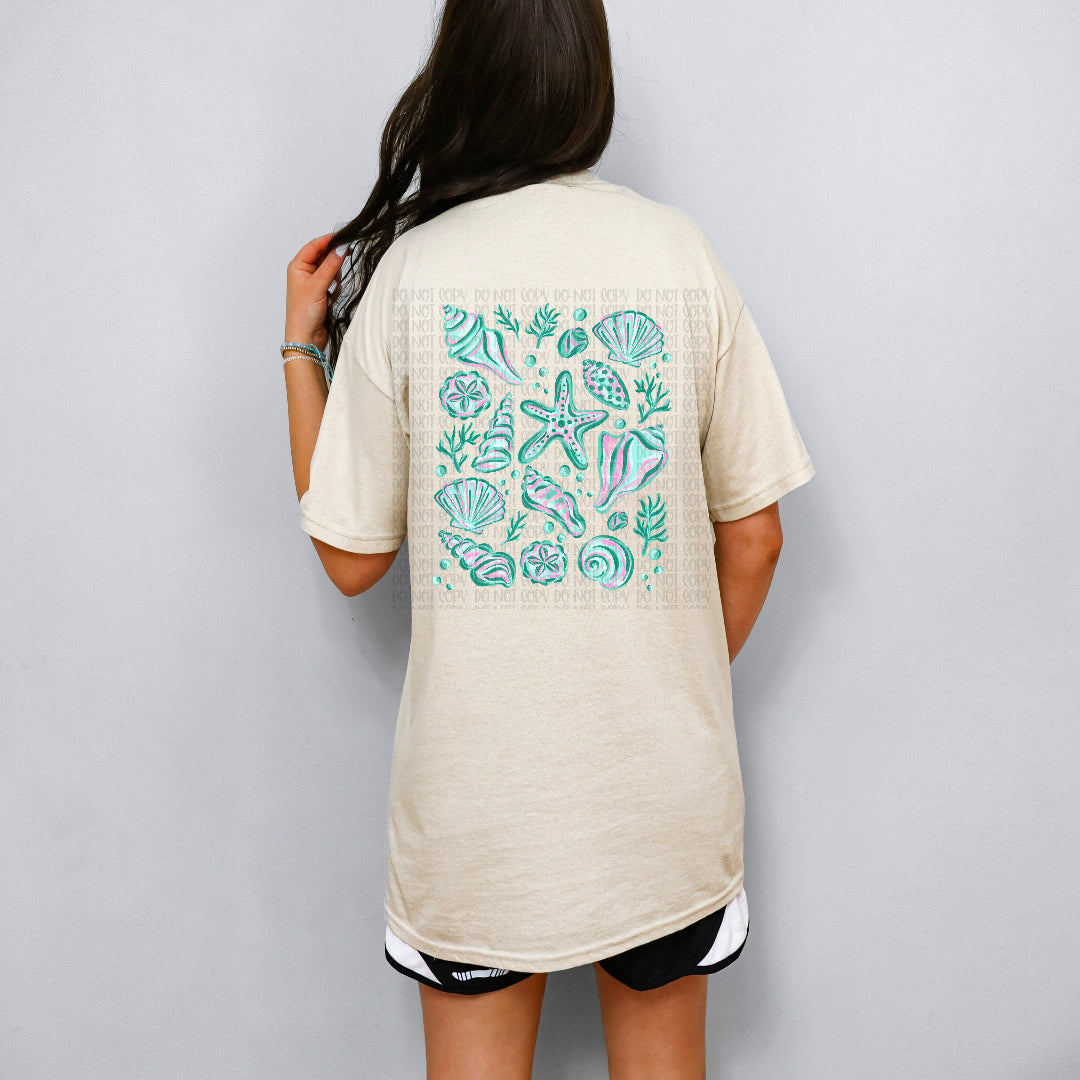 Sea shells BACK PRINT DTF Transfer