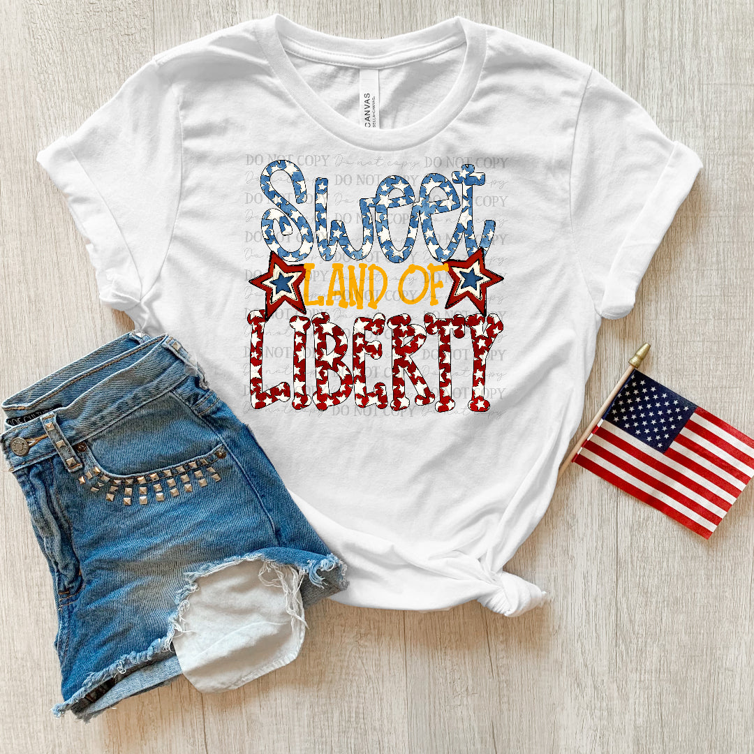 Sweet land of liberty stars (ABD) DTF Transfer