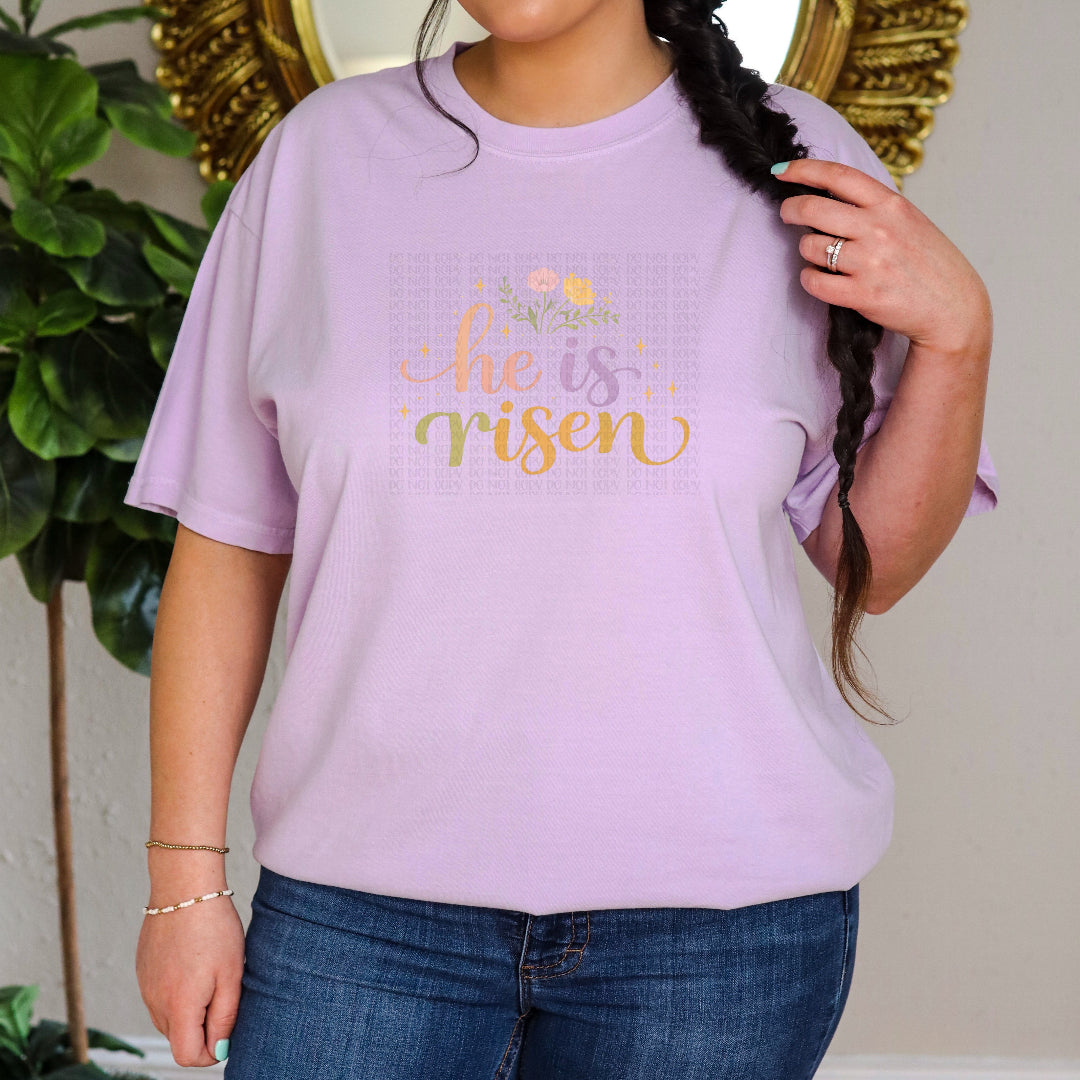 He is risen pastel floral DTF Transfer