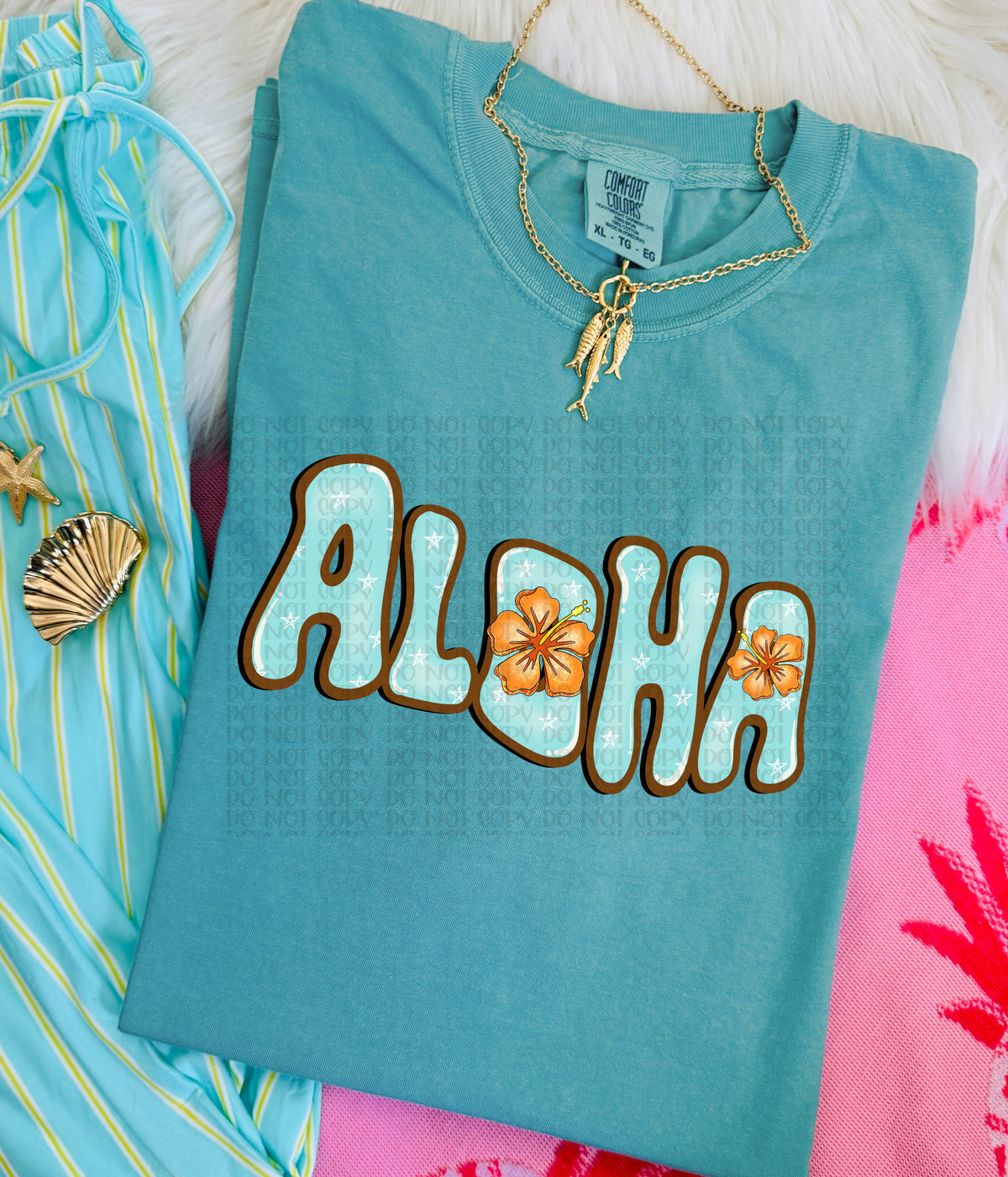 Aloha yellow flowers (JBD) DTF Transfer